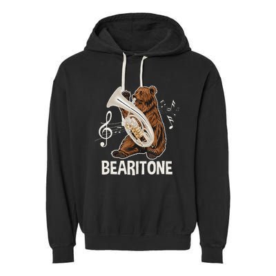 Bearitone Baritone Player Euphonium Lover Marching Band Garment-Dyed Fleece Hoodie