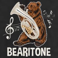 Bearitone Baritone Player Euphonium Lover Marching Band Garment-Dyed Fleece Hoodie