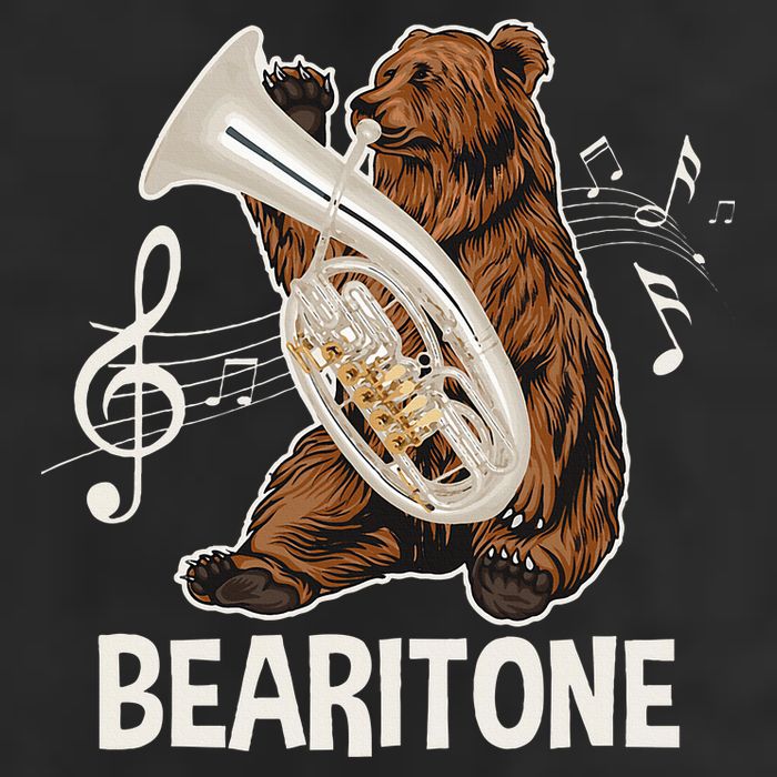 Bearitone Baritone Player Euphonium Lover Marching Band Garment-Dyed Fleece Hoodie