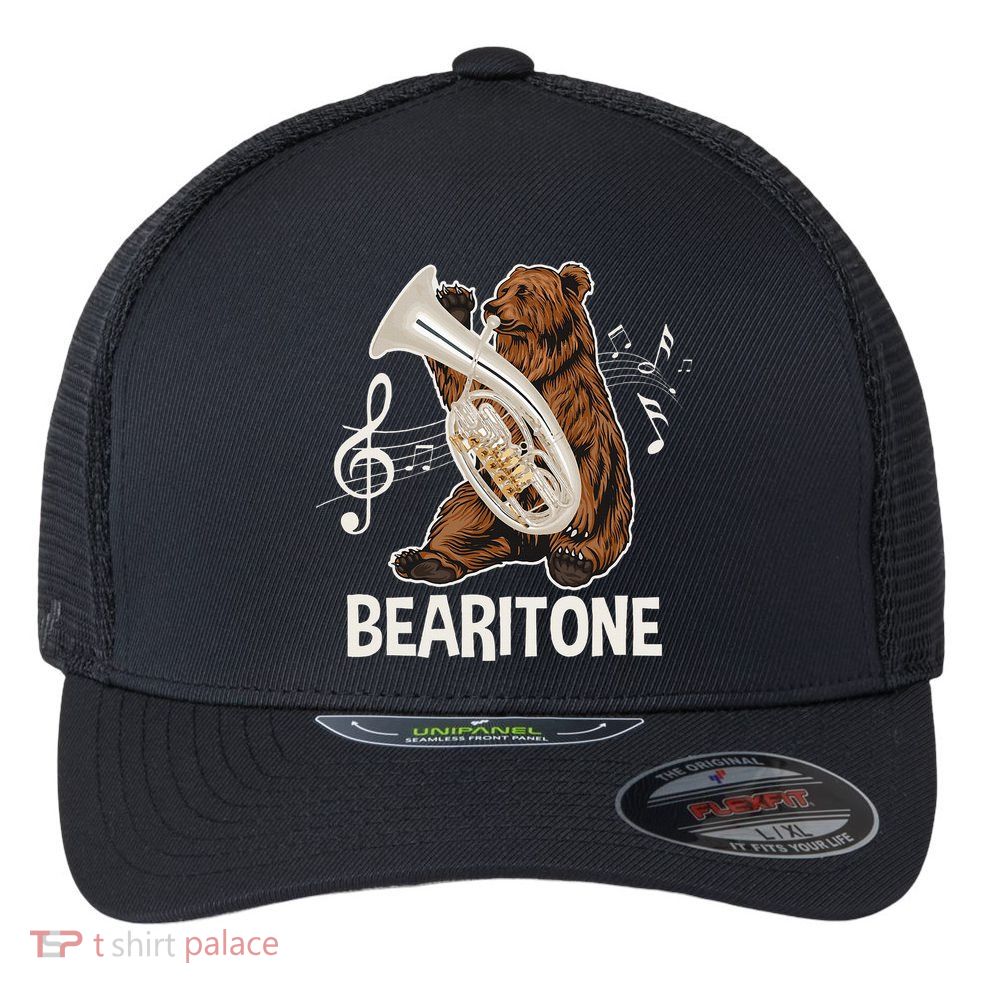 Bearitone Baritone Player Euphonium Lover Marching Band Flexfit Unipanel Trucker Cap