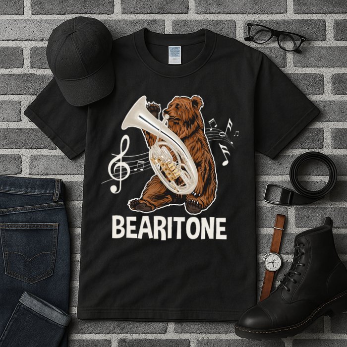 Bearitone Baritone Player Euphonium Lover Marching Band Tall T-Shirt