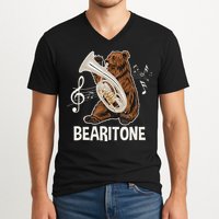 Bearitone Baritone Player Euphonium Lover Marching Band V-Neck T-Shirt
