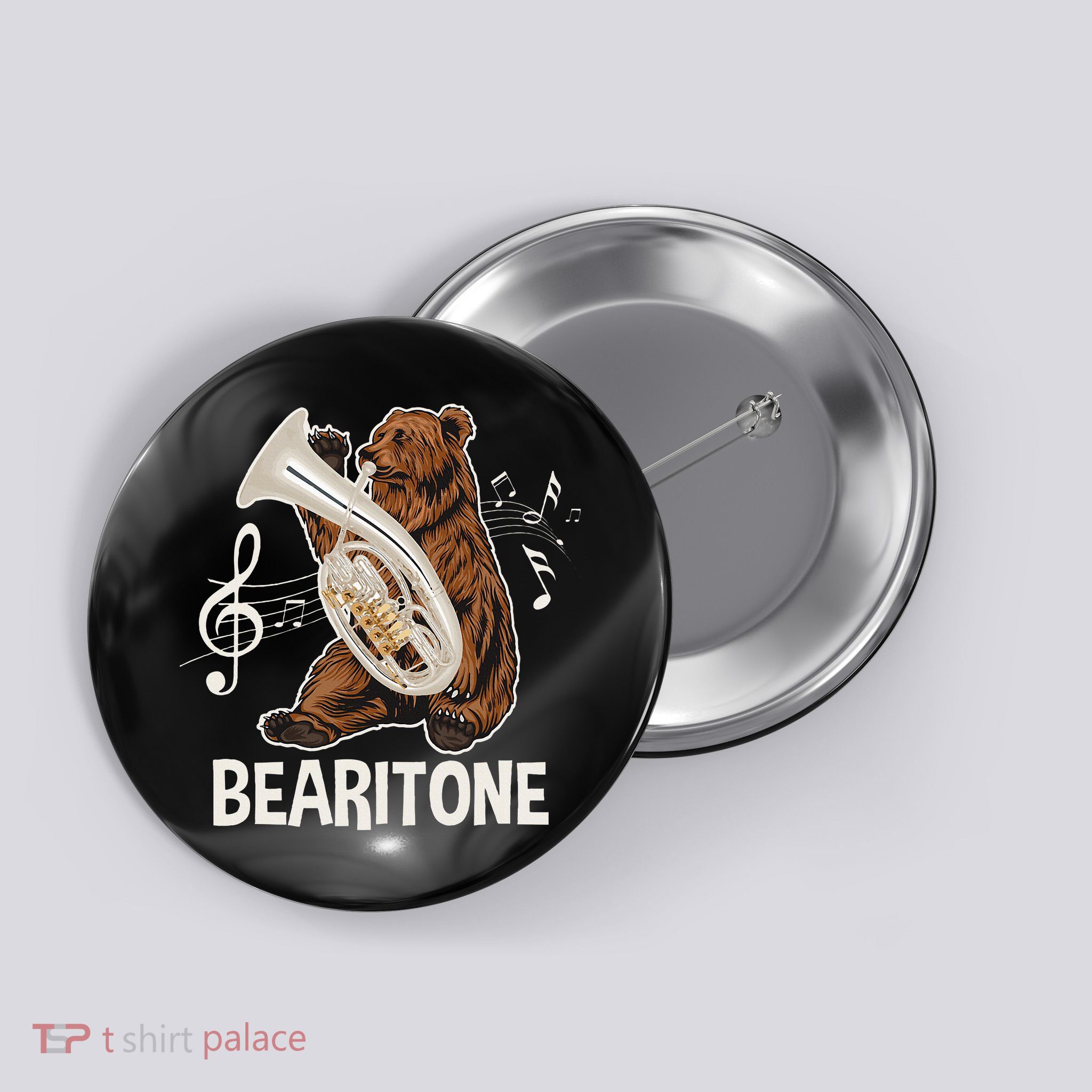 Bearitone Baritone Player Euphonium Lover Marching Band Button