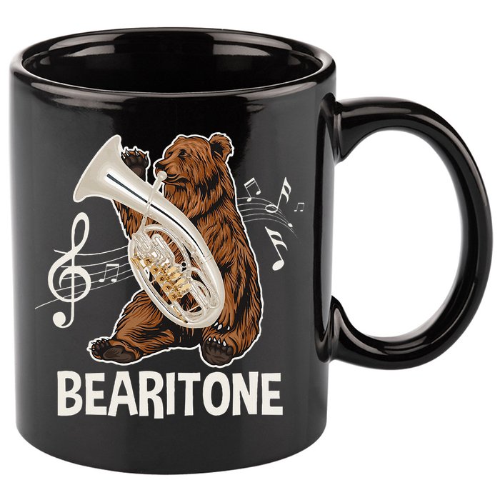 Bearitone Baritone Player Euphonium Lover Marching Band 11oz C Handle Ceramic Mug