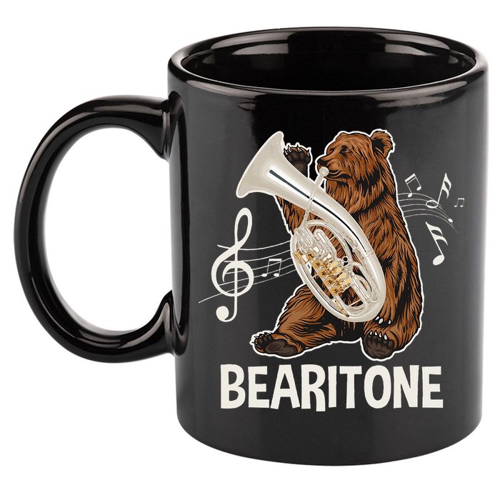 Bearitone Baritone Player Euphonium Lover Marching Band 11oz C Handle Ceramic Mug