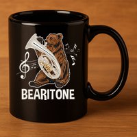 Bearitone Baritone Player Euphonium Lover Marching Band 11oz C Handle Ceramic Mug