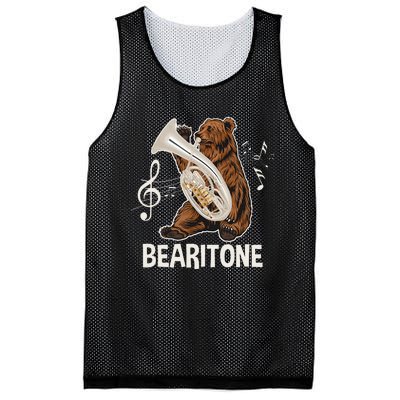 Bearitone Baritone Player Euphonium Lover Marching Band Mesh Reversible Basketball Jersey Tank