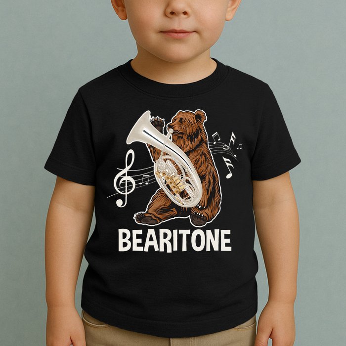 Bearitone Baritone Player Euphonium Lover Marching Band Toddler T-Shirt