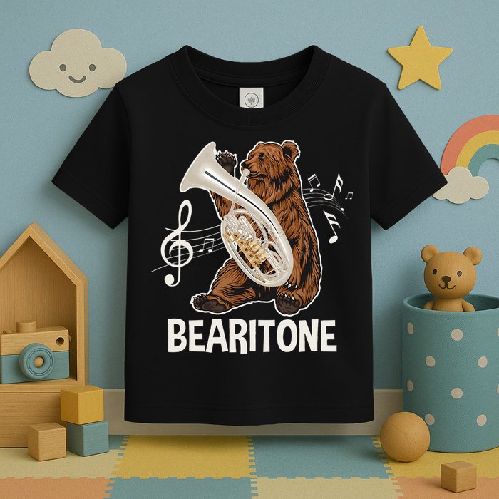 Bearitone Baritone Player Euphonium Lover Marching Band Toddler T-Shirt