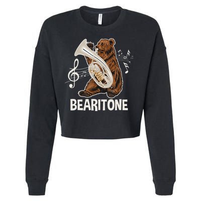 Bearitone Baritone Player Euphonium Lover Marching Band Cropped Pullover Crew