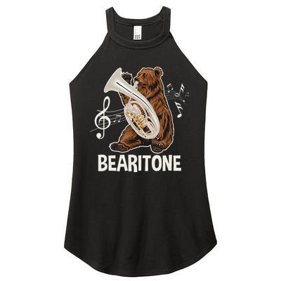 Bearitone Baritone Player Euphonium Lover Marching Band Women's Perfect Tri Rocker Tank