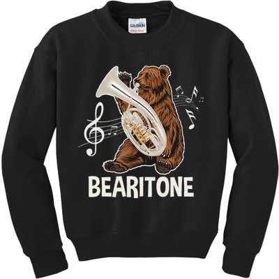 Bearitone Baritone Player Euphonium Lover Marching Band Kids Sweatshirt