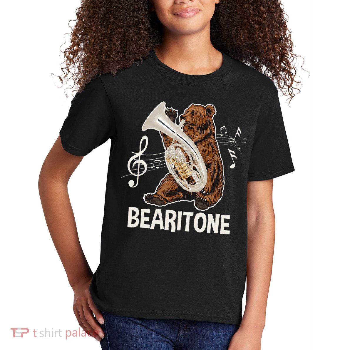 Bearitone Baritone Player Euphonium Lover Marching Band Kids T-Shirt