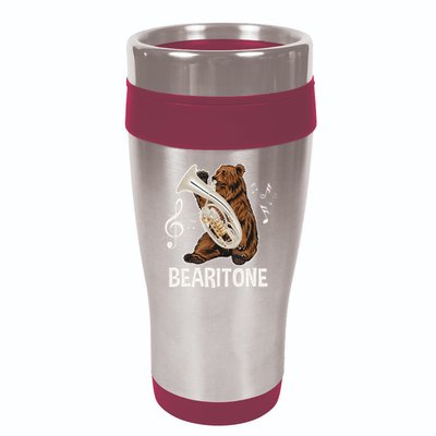 Bearitone Baritone Player Euphonium Lover Marching Band 16oz Travel Tumbler