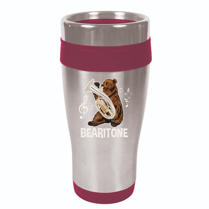 Bearitone Baritone Player Euphonium Lover Marching Band 16oz Travel Tumbler