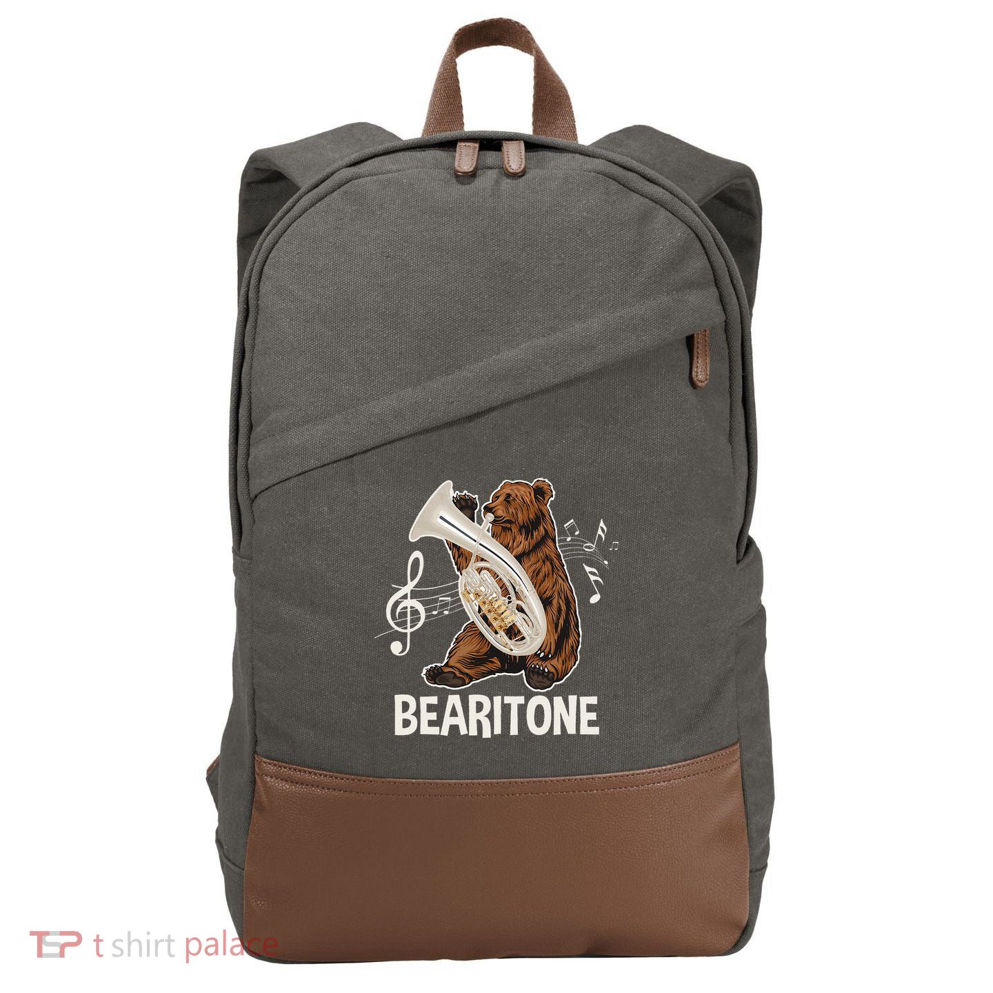 Bearitone Baritone Player Euphonium Lover Marching Band Cotton Canvas Backpack