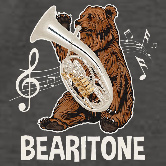 Bearitone Baritone Player Euphonium Lover Marching Band Vector Backpack