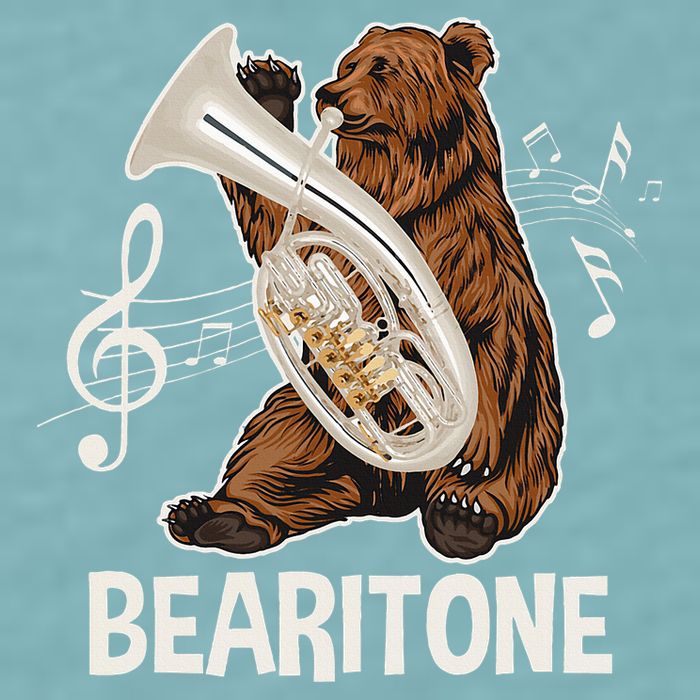 Bearitone Baritone Player Euphonium Lover Marching Band Sueded Cloud Jersey T-Shirt