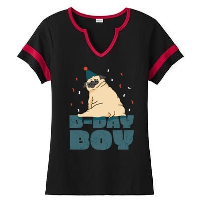 Birthday Boy Pug Ladies Halftime Notch Neck Tee