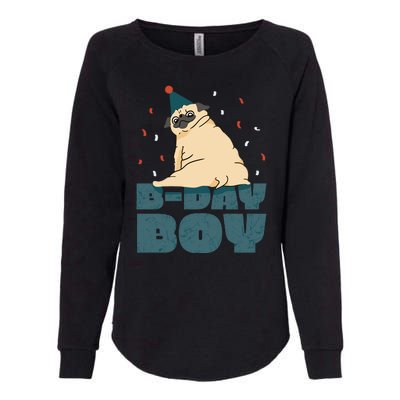 Birthday Boy Pug Womens California Wash Sweatshirt