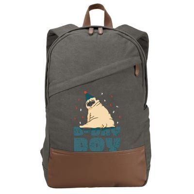 Birthday Boy Pug Cotton Canvas Backpack