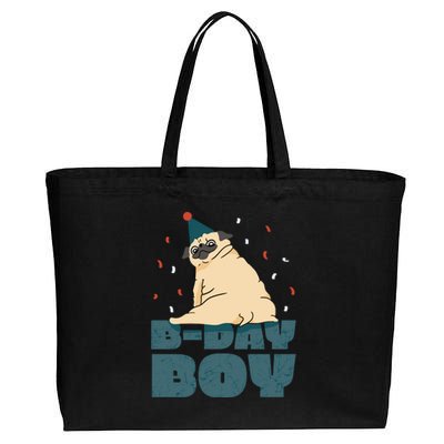 Birthday Boy Pug Cotton Canvas Jumbo Tote