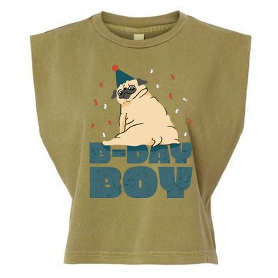 Birthday Boy Pug Garment-Dyed Women's Muscle Tee