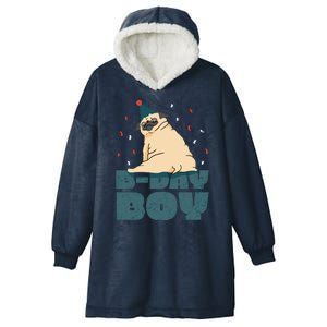 Birthday Boy Pug Hooded Wearable Blanket