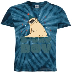 Birthday Boy Pug Kids Tie-Dye T-Shirt