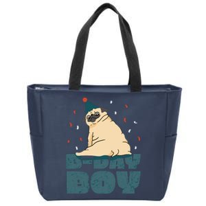 Birthday Boy Pug Zip Tote Bag