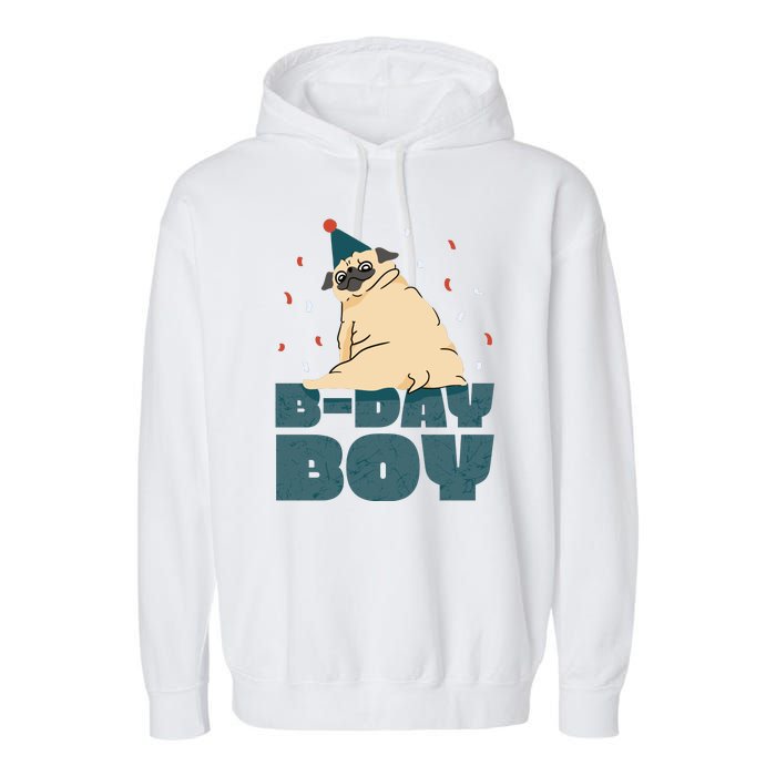 Birthday Boy Pug Garment-Dyed Fleece Hoodie