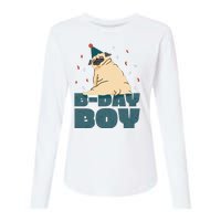 Birthday Boy Pug Womens Cotton Relaxed Long Sleeve T-Shirt