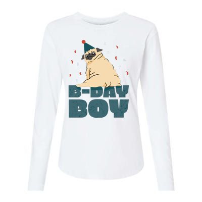 Birthday Boy Pug Womens Cotton Relaxed Long Sleeve T-Shirt