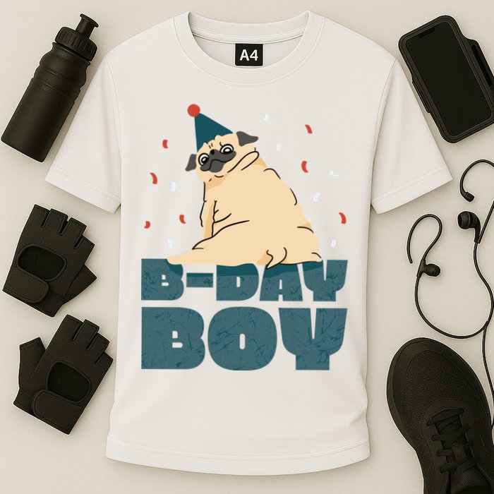 Birthday Boy Pug Performance Shirt