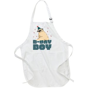 Birthday Boy Pug Full-Length Apron With Pockets