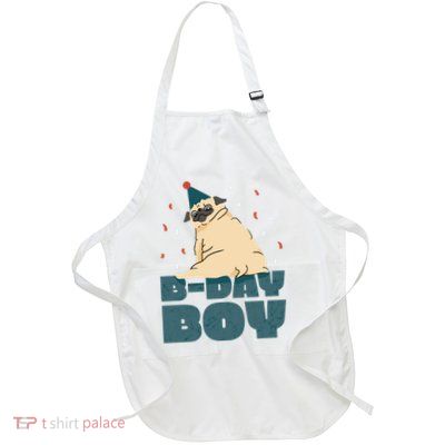 Birthday Boy Pug Full-Length Apron With Pockets