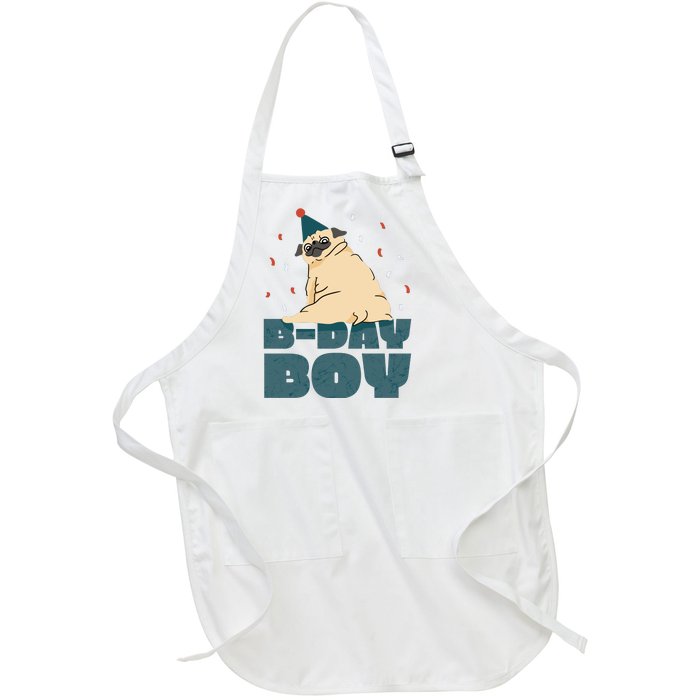 Birthday Boy Pug Full-Length Apron With Pockets