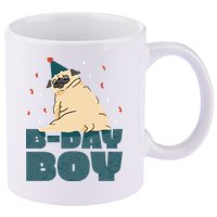 Birthday Boy Pug 11oz C Handle Ceramic Mug