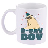 Birthday Boy Pug 11oz C Handle Ceramic Mug
