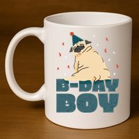Birthday Boy Pug 11oz C Handle Ceramic Mug