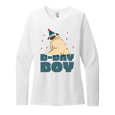 Birthday Boy Pug Womens CVC Long Sleeve Shirt