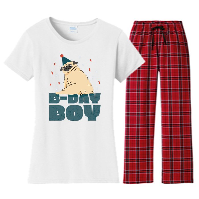 Birthday Boy Pug Women's Flannel Pajama Set