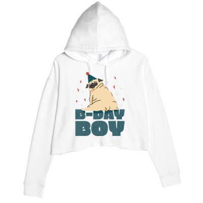 Birthday Boy Pug Crop Fleece Hoodie