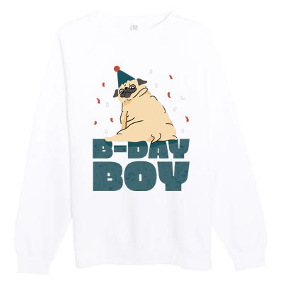 Birthday Boy Pug Premium Crewneck Sweatshirt