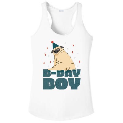 Birthday Boy Pug Ladies PosiCharge Competitor Racerback Tank