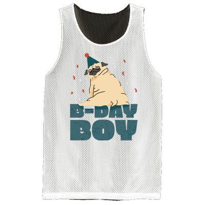 Birthday Boy Pug Mesh Reversible Basketball Jersey Tank