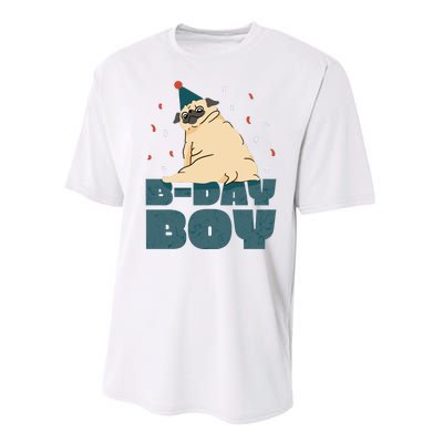 Birthday Boy Pug Performance Sprint T-Shirt