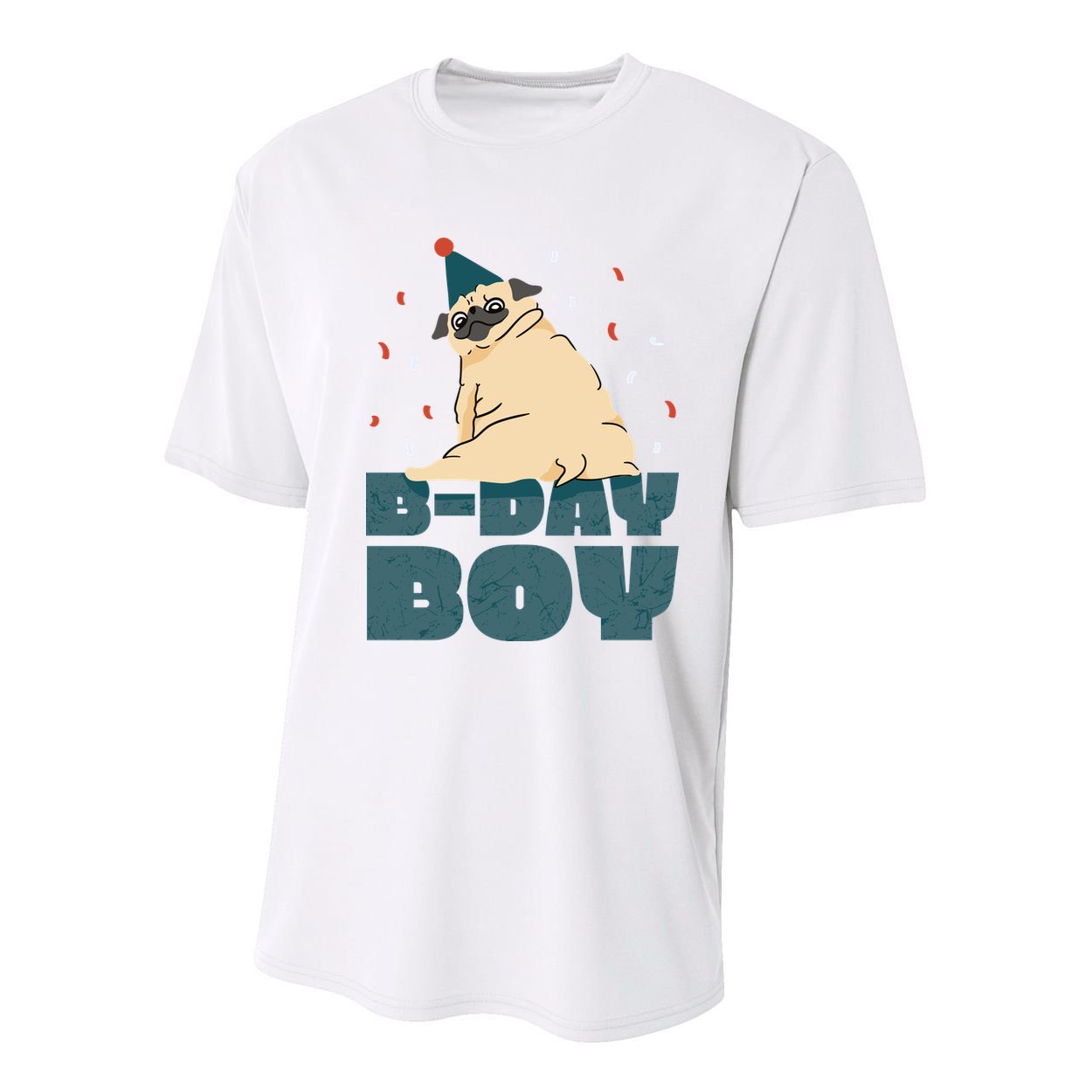 Birthday Boy Pug Youth Performance Sprint T-Shirt