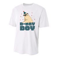 Birthday Boy Pug Youth Performance Sprint T-Shirt