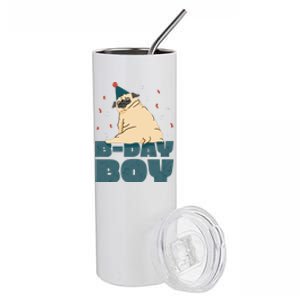 Birthday Boy Pug Stainless Steel Tumbler